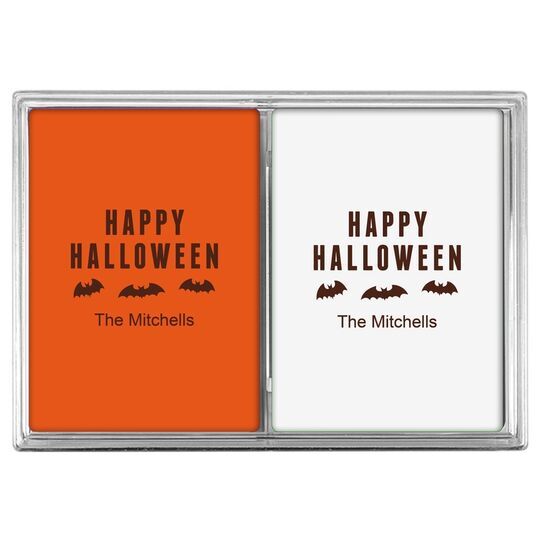 Happy Halloween Bats Double Deck Playing Cards